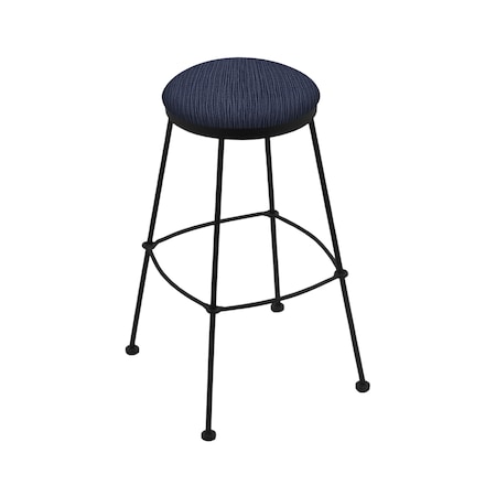 Holland Bar Stool Co 25" Stationary Counter Stool, Black Wrinkle, Graph Anchor Seat 303025BW014